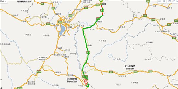 曲靖到紅河開車路線圖