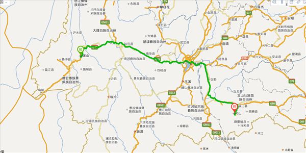 保山到文山開車路線圖